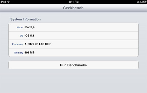Benchmark for the iPad 2 32nm processor