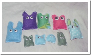 Cute and Tiny Fleece Plushies with Googly Eyes Cute and Tiny Fleece Plushies with Googly Eyes