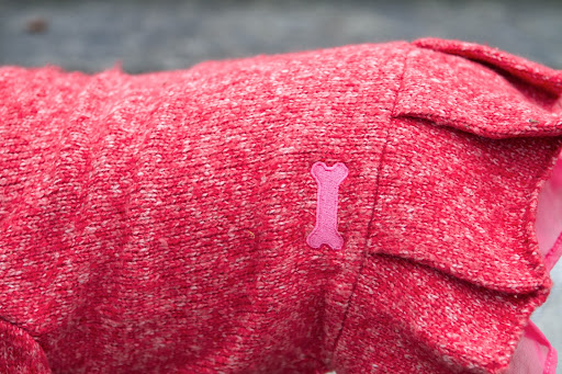 And this really cute little pink embroidered bone on the tail end of the dress. Just talking about bones makes me hungry! And this really cute little pink embroidered bone on the tail end of the dress. Just talking about bones makes me hungry!