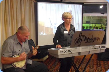 Kevin and Jan Johnston played some duets for us. Kevin shown here accompanying Jan with his banjo.