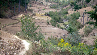 Path down the valley above the village. Villagers walked quite a ways to farm.Photos by TOM HART