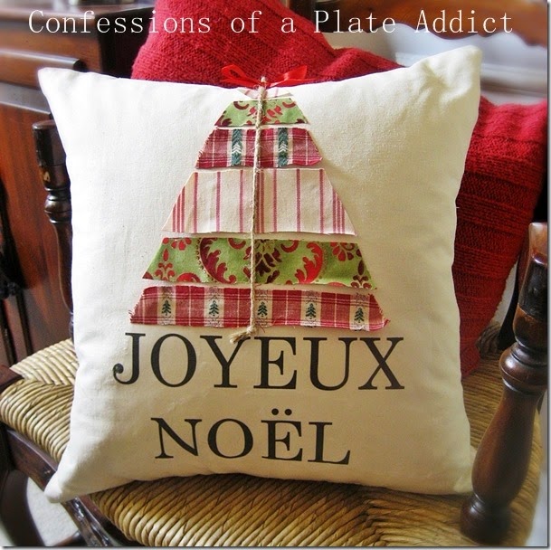 CONFESSIONS OF A PLATE ADDICT No-Sew Ballard Inspired Joyeux Noël Pillow CONFESSIONS OF A PLATE ADDICT No-Sew Ballard Inspired Joyeux Noël Pillow