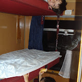 Our sleeping car on the overnight train from Prague to Budapest