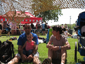 This year the race directors provided shade in the form of a huge camoflauge tent.