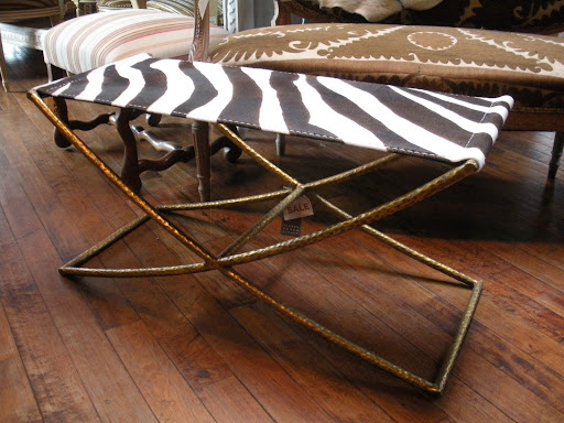 I love this seat with its swath of animal print and gold glamour (and it's on sale!).