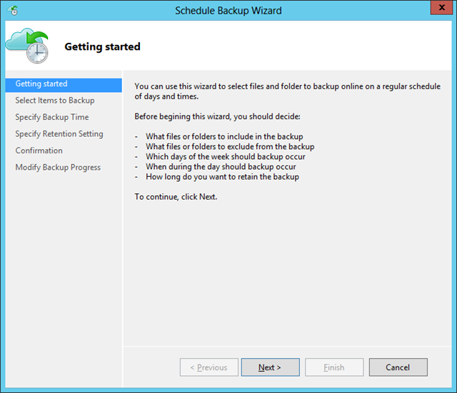 ScheduleBackupWiz - GettingStarted ScheduleBackupWiz - GettingStarted