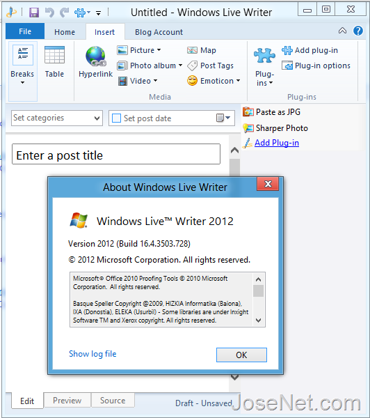 Windows Live Writer 2012 Plugin List Bar Windows Live Writer 2012 Plugin List Bar