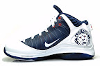 nike lebron 7 ps gr white navy red 1 02 Nike Air Max LeBron VII (7)   White/Navy/Gold Sample Actual Photos