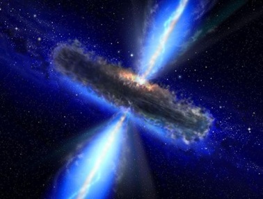 ilustração de um quasar