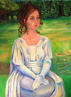 Secret Garden Portrait, commission for Monson Arts Council play, 3'x4', Acrylic on canvas
