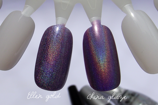 Comparação Ellen Gold- China Glaze - Sol