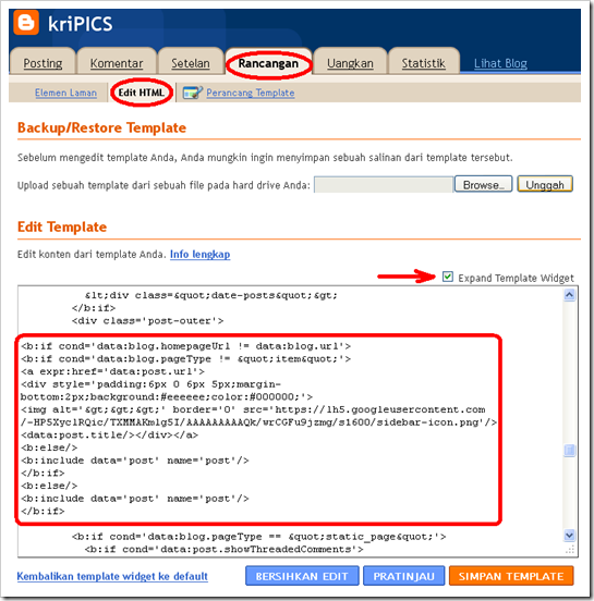 kriPICS edit HTML label page 2
