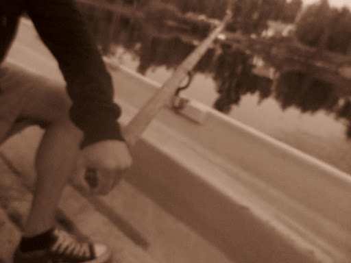 One of my chicken cousin's took this shot of my husband rowing us around the lake!
