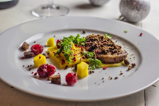 Anden forret: Ristet foie gras med mango - Nytårsmenuen 2014 - Mikkel Bækgaards Madblog