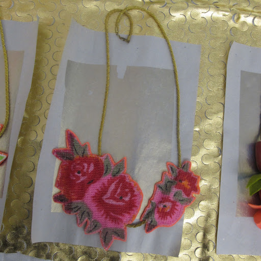 This is another type of necklace Jodi made, I love the applique.