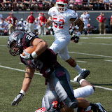 ...and is brought down in South Dakota territory.  Washington - Grizzly Stadium, Montana Grizzlies vs. South Dakota Coyotes.  Missoula, MT, September 1st, 2012.
