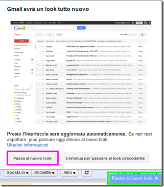 Passare al nuovo look di Gmail