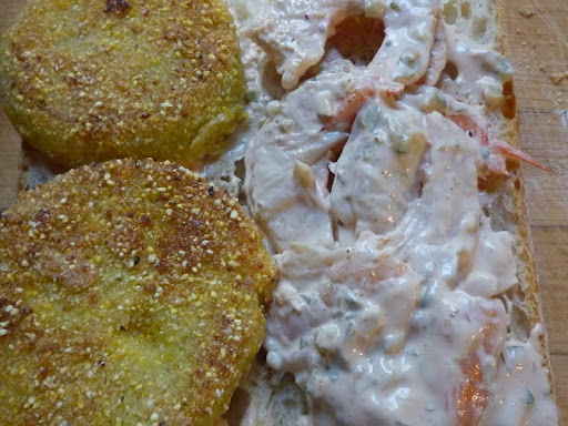 Sandwich being assembled