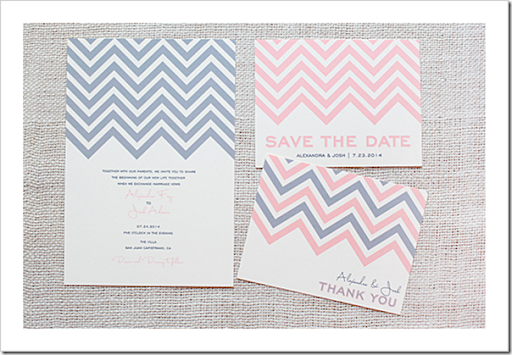 Chevron Stripe Free Printable Wedding Invitation Suite
