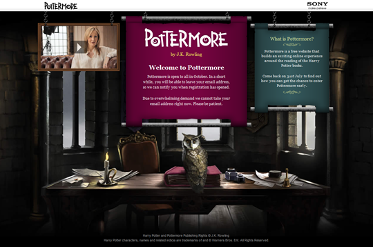 Pottermore  Welcome to Pottermore