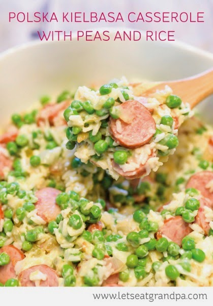 Polska Kielbasa casserole with Peas and rice Polska Kielbasa casserole with Peas and rice