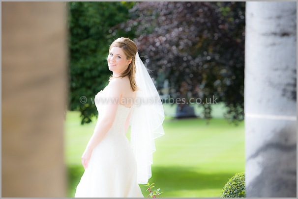 hi key photograph of bride at dollar academy scotland