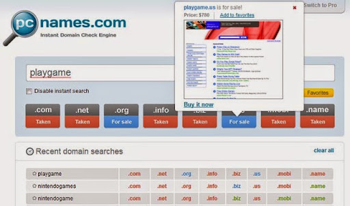 Searching Domains with PCNames.com