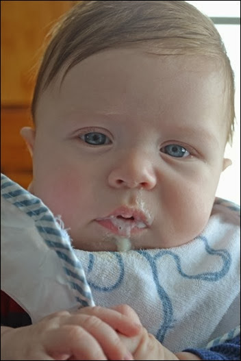 Baby Doc first solid food