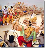 [Rama with army fighting against Ravana]