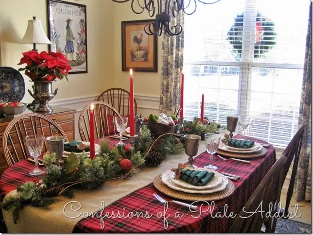 CONFESSIONS OF A PLATE ADDICT Pewter and Plaid Christmas Tablescape