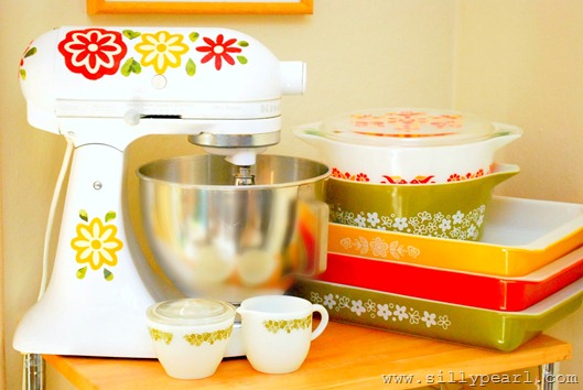 Vintage Pyrex Inspired Mixer Decals by The Silly Pearl Vintage Pyrex Inspired Mixer Decals by The Silly Pearl
