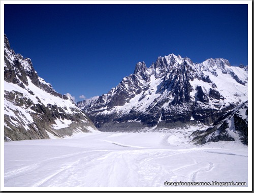 Descenso del Valle Blanco esquiando (Chamonix, Alpes) 5386