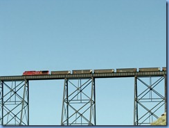 1639 Alberta Lethbridge - train on High Level Bridge from  Indian Battle Park
