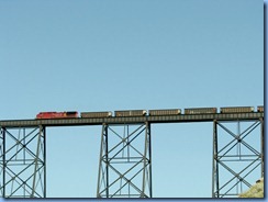 1639 Alberta Lethbridge - train on High Level Bridge from Indian Battle Park 1639 Alberta Lethbridge - train on High Level Bridge from Indian Battle Park