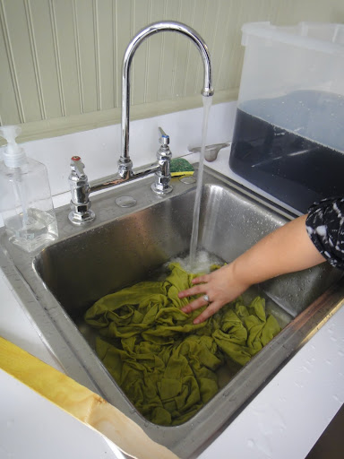 Remove them from the dye and rinse.