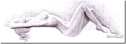 nud de femeie desen in creion - nude woman pencil drawing