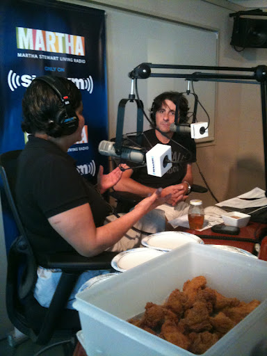 Julie Farias sharing her fried chicken with 