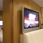 Dinette and owner's cabin with HD tv sets Dinette and owner's cabin with HD tv sets