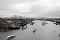 Looking east from Tower Bridge, towards Canary Wharf