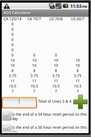Hours of Service Calculator