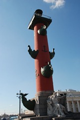 St. Petersburg, Russia - The Spit of Vasilievsy Island - these are the Rostral Colums (originally lighthouses)
