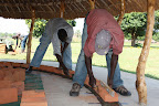 Bricklayers building brick wall of toucal
