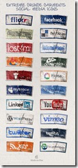 Grunge social icons Grunge social icons
