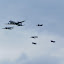 Red Bull Flying Bulls formation - DC-6B, B-25J, P-38L, F4-4U Corsair and two Alpha Jets