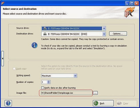 A Temporary .ISO File When Doing a CD/DVD Copy With Only A Single Drive