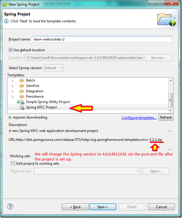STS Project Setup 2: Select Template STS Project Setup 2: Select Template