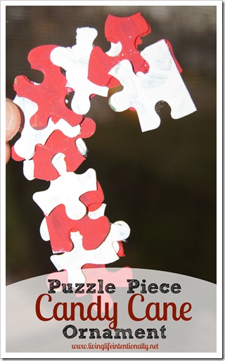 puzzle piece candy cane ornament puzzle piece candy cane ornament