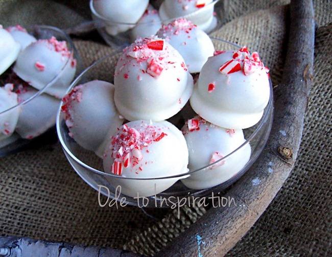 Candy Cane Cookie Truffles by Ode to Inspiration