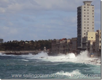 Results of the cold front.. waves crashing into the north side of Havana