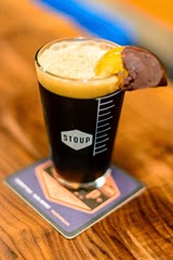 image of Stoup Brewing's Porter paired with a Chocolate dipped Orange slice. Photo courtesy Darrell Benedict
